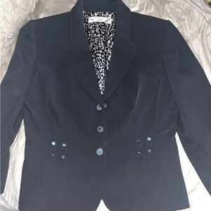 Tahari Black Button-Front Blazer